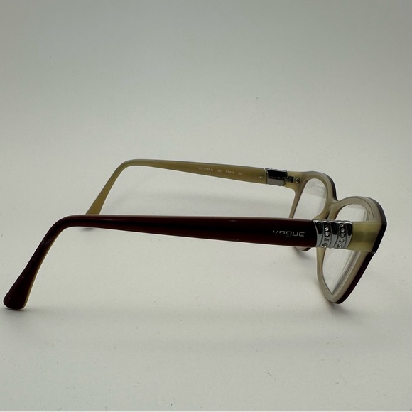 Vogue VO 2765-B 1984 EYEGLASSES FRAMES 53-16-140 Brown Rectangle Burgundy Beige main image 6